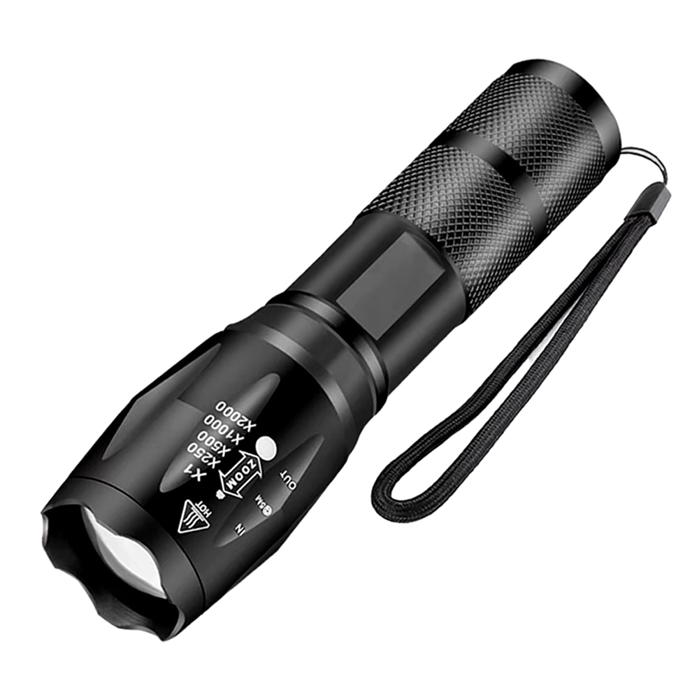 High Power Led Flashlights Camping Torch 5 Lighting Modes Aluminum Alloy Zoomable Light Waterproof Material Use 3 AAA Batteries