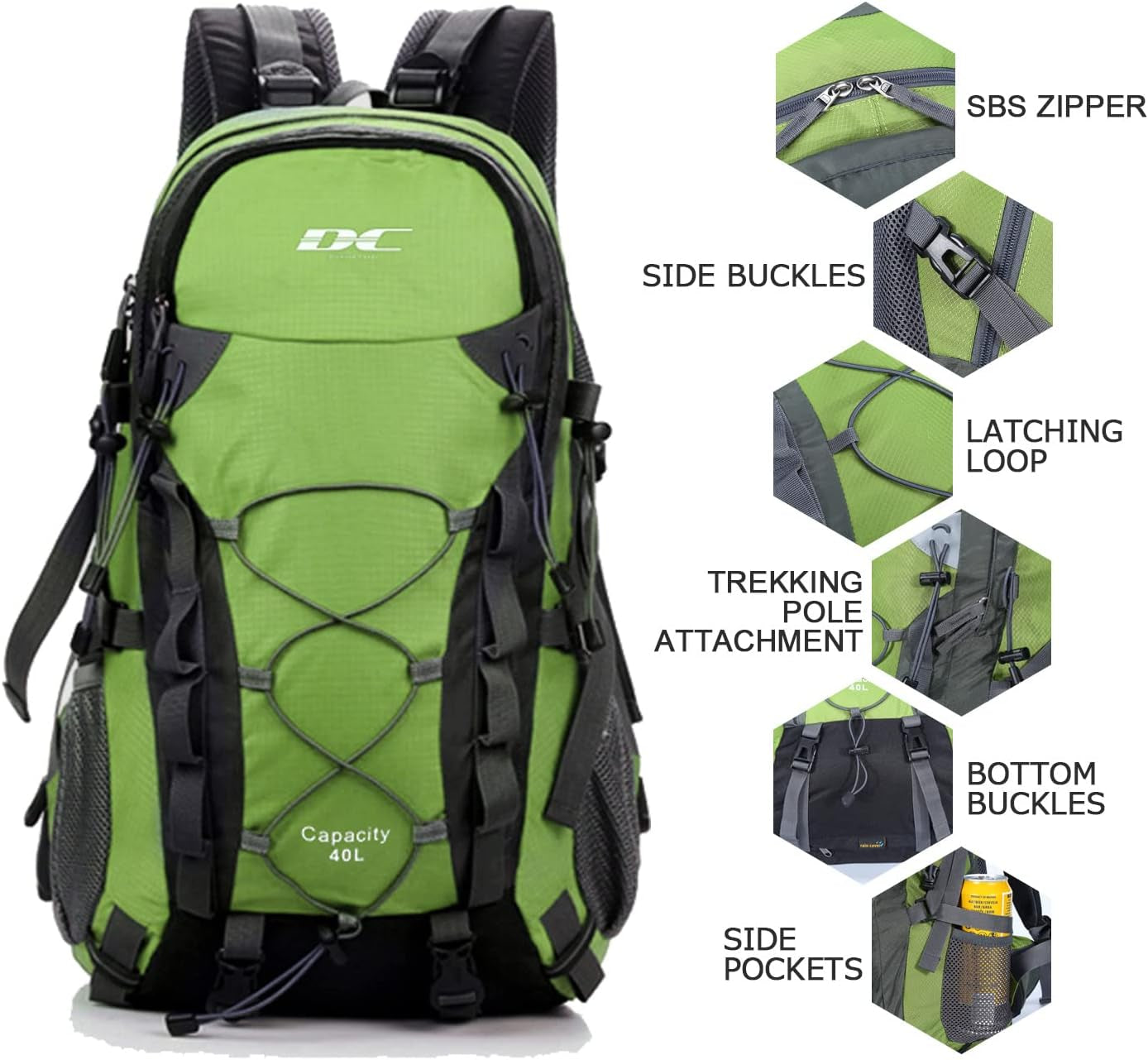 Waterproof Hiking Backpack for Men and Women, Lightweight Day Pack for Travel Camping