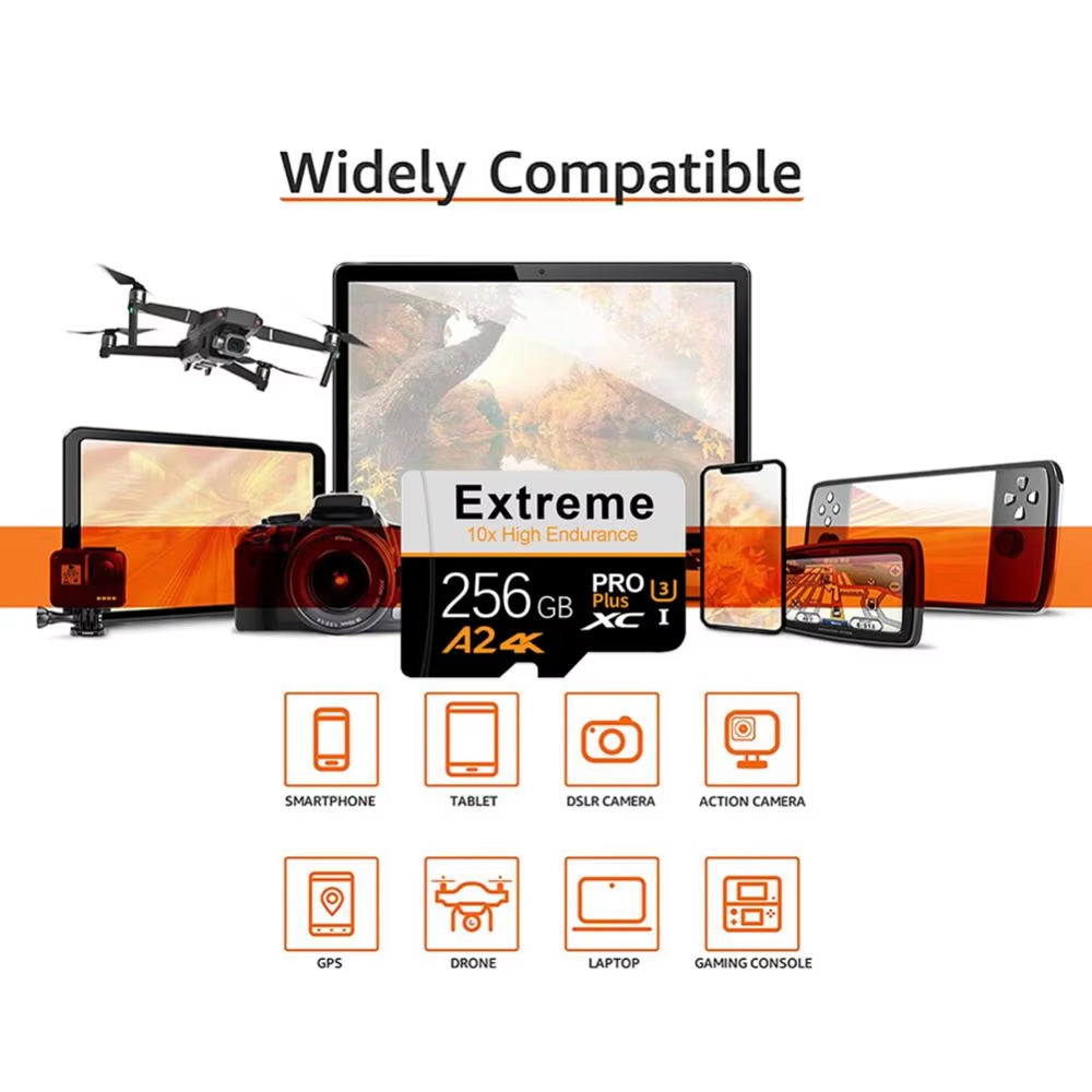 2TB Micro TF Card High Speed 1TB 256GB 512GB TF Flash Card 64GB 128GB Memory Card for Smartphone/Surveillance Camera