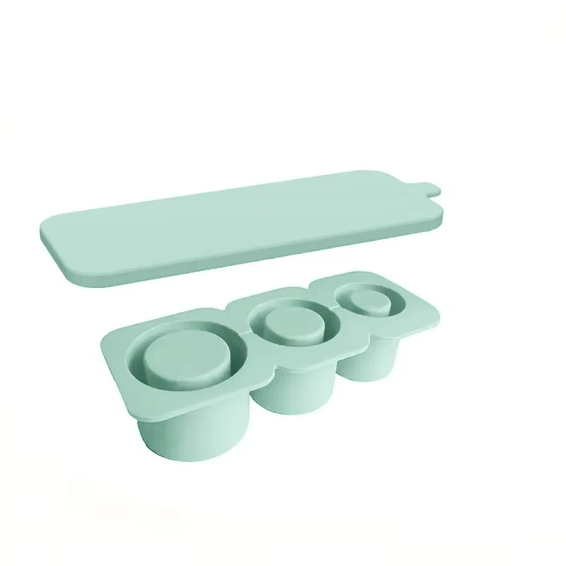 3-Grid Ice Cube Tray for Stanley 30/40 Oz Tumbler Cups Reusable Cylinder Silicone Ice Cube Molds with Lid for Drink Juice Coffee