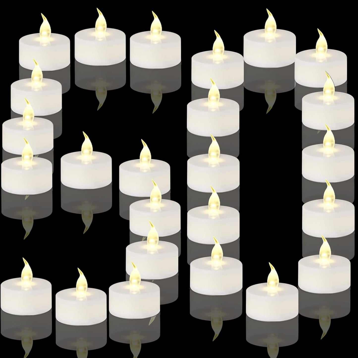 Battery Operated Tea Lights Candles Flickering Flameless Tealights Candle LED Electric Tea Light 200+Hours Battery Powered for Christmas and Home Decor(Warm White 50PACK)