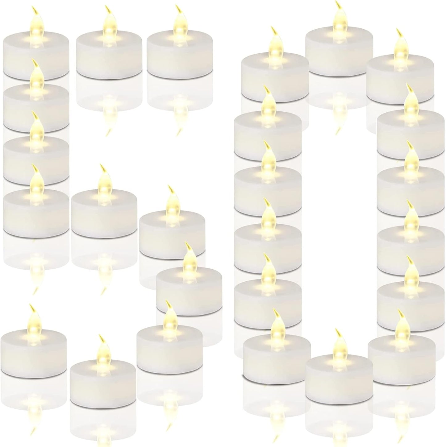 Battery Operated Tea Lights Candles Flickering Flameless Tealights Candle LED Electric Tea Light 200+Hours Battery Powered for Christmas and Home Decor(Warm White 50PACK)