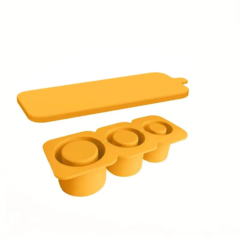 3-Grid Ice Cube Tray for Stanley 30/40 Oz Tumbler Cups Reusable Cylinder Silicone Ice Cube Molds with Lid for Drink Juice Coffee