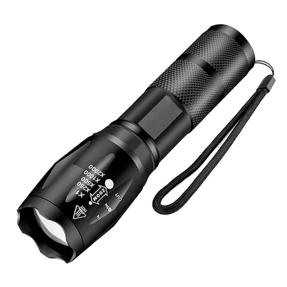 High Power Led Flashlights Camping Torch 5 Lighting Modes Aluminum Alloy Zoomable Light Waterproof Material Use 3 AAA Batteries