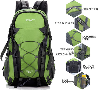 Waterproof Hiking Backpack for Men and Women, Lightweight Day Pack for Travel Camping