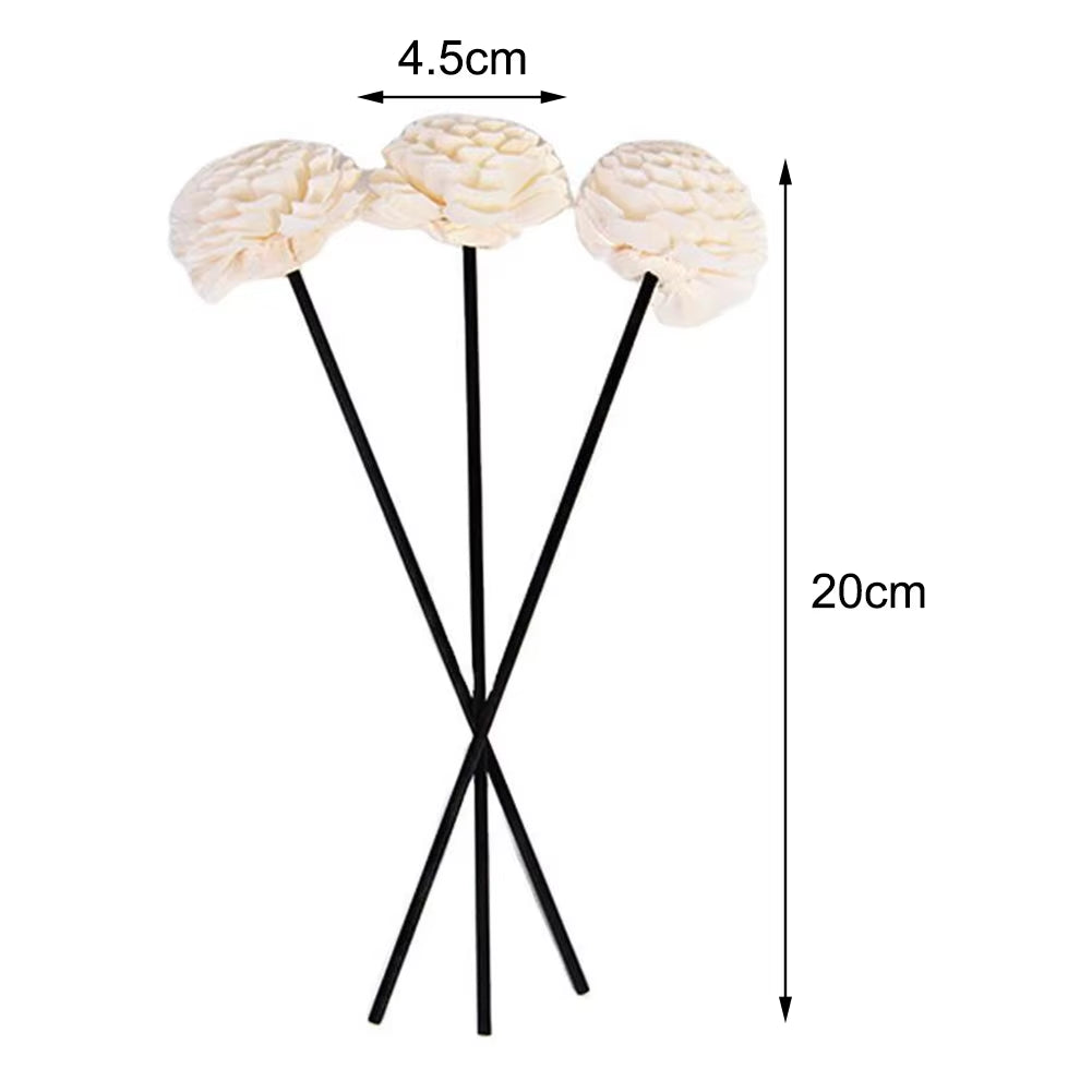 3Pcs Flower Rattan Reeds Fragrance Diffuser Non-Fire Replacement Refill Sticks Home Aromatic Incense