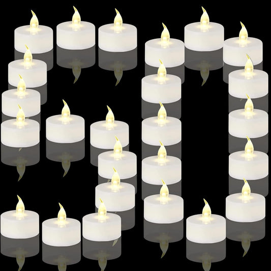 Battery Operated Tea Lights Candles Flickering Flameless Tealights Candle LED Electric Tea Light 200+Hours Battery Powered for Christmas and Home Decor(Warm White 50PACK)